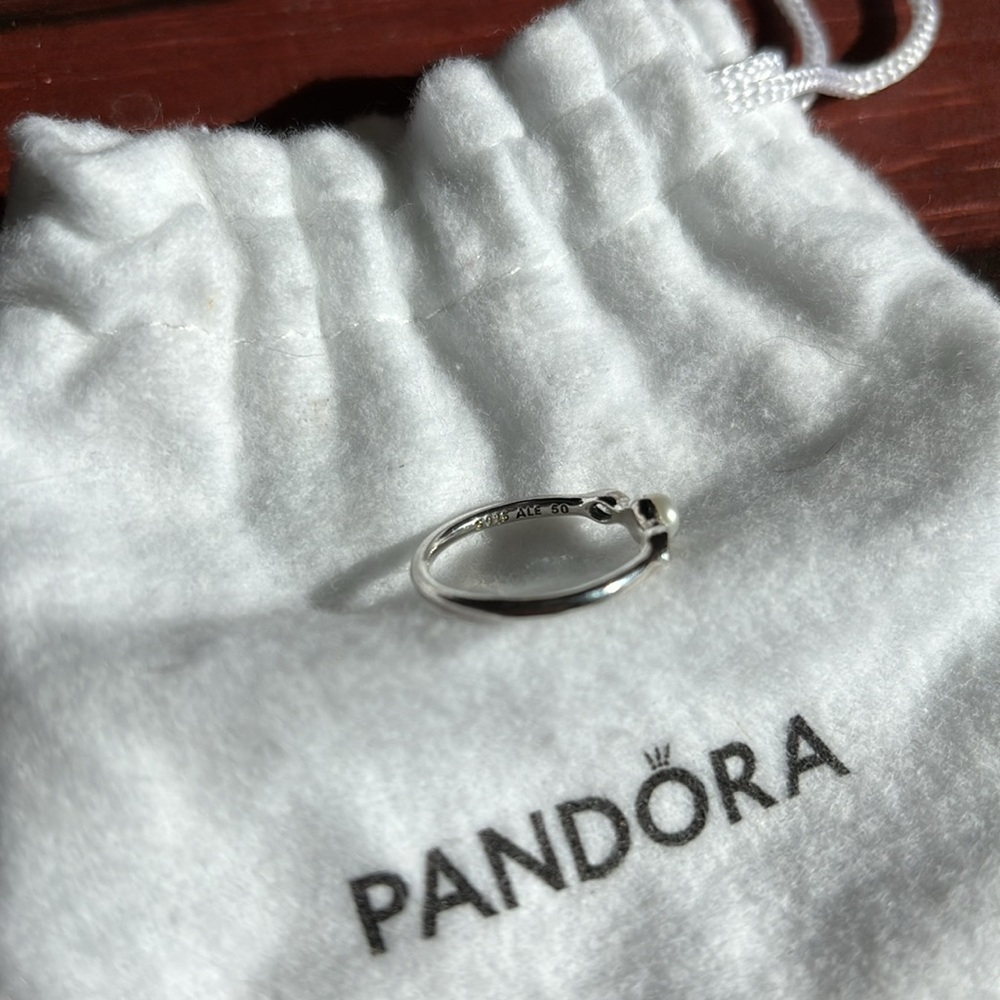 Retired Pandora Petite Luminous Leaves Ring - Picture 3 of 4